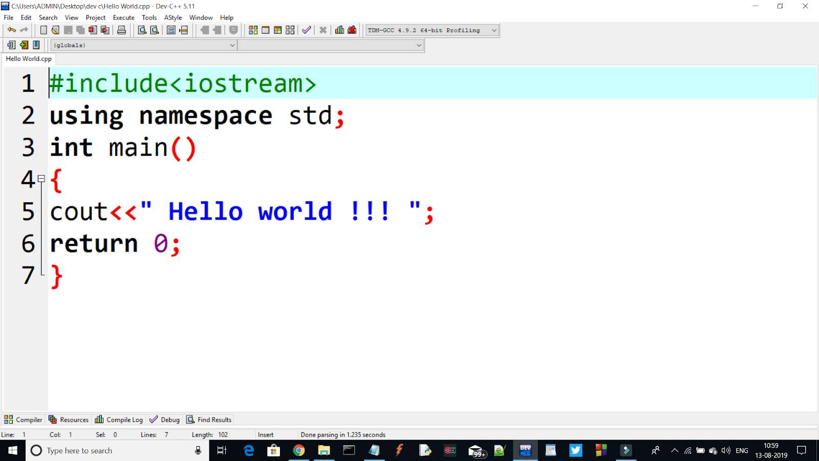 Программа hello World c